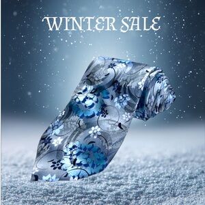 MEN'S NECKTIE - AIRSPACE  { TOTAL LENGHT: 59 " } SILVER & BLUE